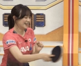 【GIF動画】女子アナさん、卓球で胸を揺らしまくるｗｗｗｗｗ